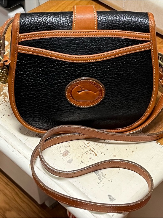 Dooney & Bourke Handbags - Dooney & Bourke All Weather Leather Saddle Crossbody Bag 70's 80's Collectors